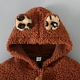 thumbnail image 5 of ATOGUTA Toddler Jackets Boys Fleece Zip Up Hoodie Bear Ears Fuzzy Jacket Hooded Teddy Coat Winter Shacket Warm Outwear Cardigan Brown, Size 1T-4T, 5 of 6
