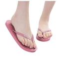 thumbnail image 2 of Women's Simple Flat Flip Flops Non-slip Soft Sole Casual Summer Beach Footwear Pink 37-38, 2 of 9