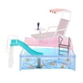 thumbnail image 3 of Juego de piscina Glam Pool con silla para tomar el sol, sombrilla de playa, tobogán, juguetes de baño para muñecas, juguete para niños de hasta 30 cm,, 3 of 10