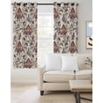 thumbnail image 2 of Boho Red Floral Blackout Curtains 84 Inches Long for Bedroom, Farmhouse Rustic Flower Leaf Plant Thermal Insulated Room Darkening Black Out Window Curtain Panels Grommet Drapes for Living Room, 2 of 8