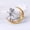 Gold, variant on Angel Feed The Crescent Moon Charm Pendant Brooch Pin Gold Tone Enamel Pearl -Silver