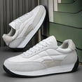 thumbnail image 3 of Fashion Running Sneakers- Lace-Up, Low-Cut Olive Green with White Accents, Suitable for All Seasons ，Casual Sports Thick-Soled Height-Increasing Shoes, Non-Slip Rubber Sole, 3 of 9