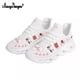 thumbnail image 1 of Zapatillas deportivas Noisydesigns para mujer , color negro, blanco y morado, con diseño de latidos del corazón, transpirables, planas, de verano para niña., 1 of 6