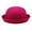 Hot Pink, variant on BAYAIXZ Elegant Adults Solid Hat Roll Up Brim Panama Bowler Hat Bucket Hat Mens Womens Classic Wool Round Bowler Hats Cap (Red,One Size)