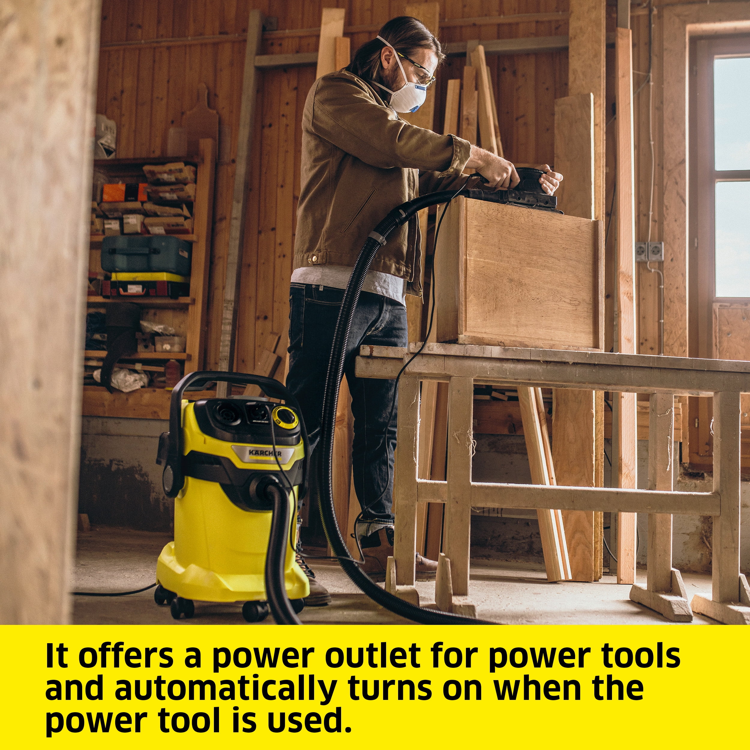 Karcher Shop Vacuum, WD 5/P, Wet and Dry Vac, Blower Feature, Power Tool Adapter, Heavy Duty - 6.3 Gallon