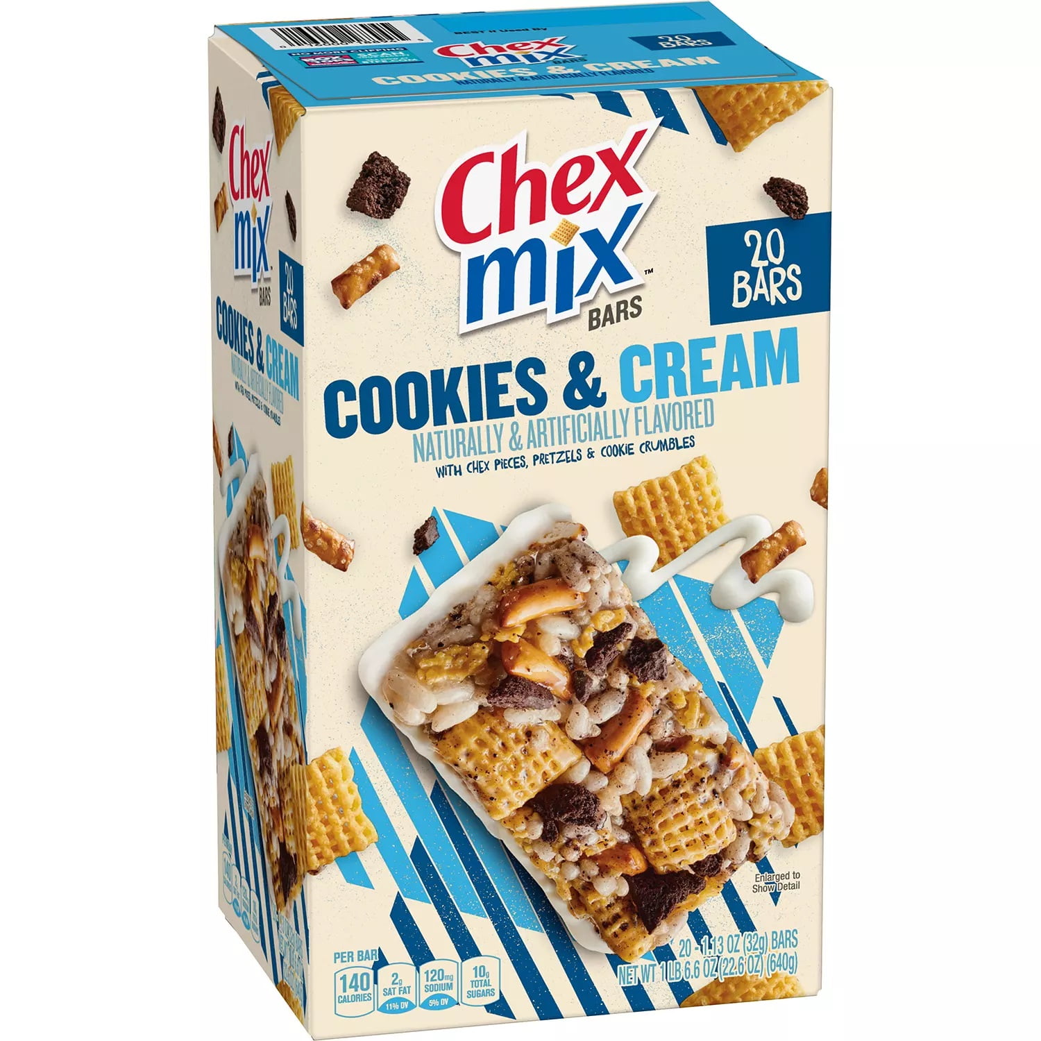 Chex Mix Cookies & Cream Treat Bar, 20 Bars, 22.6 oz