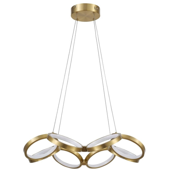 PHO-2564LEDC-AGB Dainolite Philo - 64W 1 LED Chandelier In Modern Style-4.5 Inches Tall and 25.75 Inches Wide-Aged Brass Finish