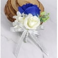 thumbnail image 2 of Clearance!Maojin Flor de muñeca azul y corsage, decoración de fiesta de corsage, corsage de rosa, conjunto de pulsera de corsage de flores de muñeca para fiesta de graduación de aniversario de boda, 2 of 3