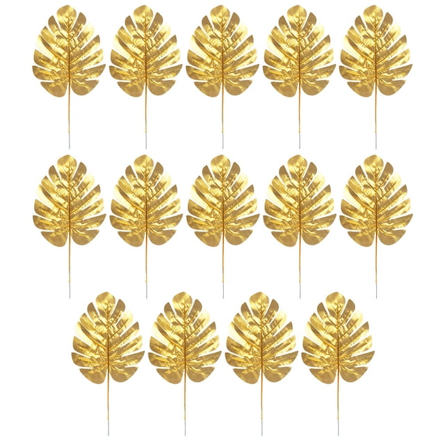 BESTYASH 15Ud Hojas Artificiales De Palma Doradas Para De Bodas Y Eventos