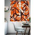 thumbnail image 5 of Orange Geometric Semi Sheer Curtains 63 Inch Length 2 Panels Set, Black White Striped Abstract Lines Art Sheer Kitchen Curtain Privacy Voile Window Curtain for Living Room Bedroom Rod Pocket Drapes, 5 of 7