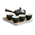 thumbnail image 1 of Transemion Side Handle Maker Ceramic Teapot Dark Blue with Cups Creative 360 Rotating Tea Style Semi-automatic Fu Tea Bag, 1 of 6