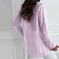 thumbnail image 5 of Fancifize Women's Rhinestone Button Down Shirt - Long Sleeve Collared Party Top Semi-Sheer Everyday/Office Wear,L,Pink, 5 of 8