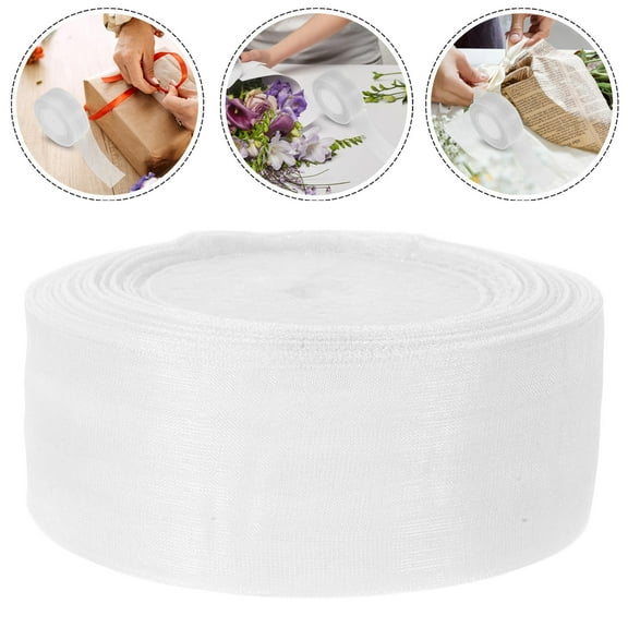 ELAYARD Sheer Chiffon Ribbon Ribbons White Floral Arrangements DIY Projects 1Pack