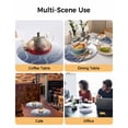 thumbnail image 2 of 13 Inch Round Placemats Set of 6, Blue Geometric Non Slip Heat Insulation PP Table Mats, Modern White Stripe Abstract Distortion Art Washable Place Mats for Kitchen Dining Party Table Decor, 2 of 7
