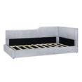 thumbnail image 4 of Twin Size Gray Corduroy L-Shaped Daybed - 81.7" Modern Upholstered Sleeper Sofa for Living Room/Apartment. Comfortable & Stylish Design., 4 of 17