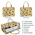 thumbnail image 2 of Large Capacity Tote Bag,Black White Gray Checker Sunflower Pattern Handbag Fashion Luxury Tote Bag,15.7"x13"x 5.1" Inches,Laptop Compatible, 2 of 6