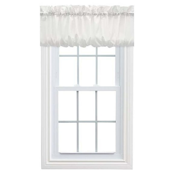 Ellis Stacey 1.5" Rod Pocket High Quality Fabric Solid Color Balloon Valance 60"x15" Ice Cream
