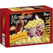 Great Value Microwave Extra Butter Popcorn, 3.5 Oz., 3 Count