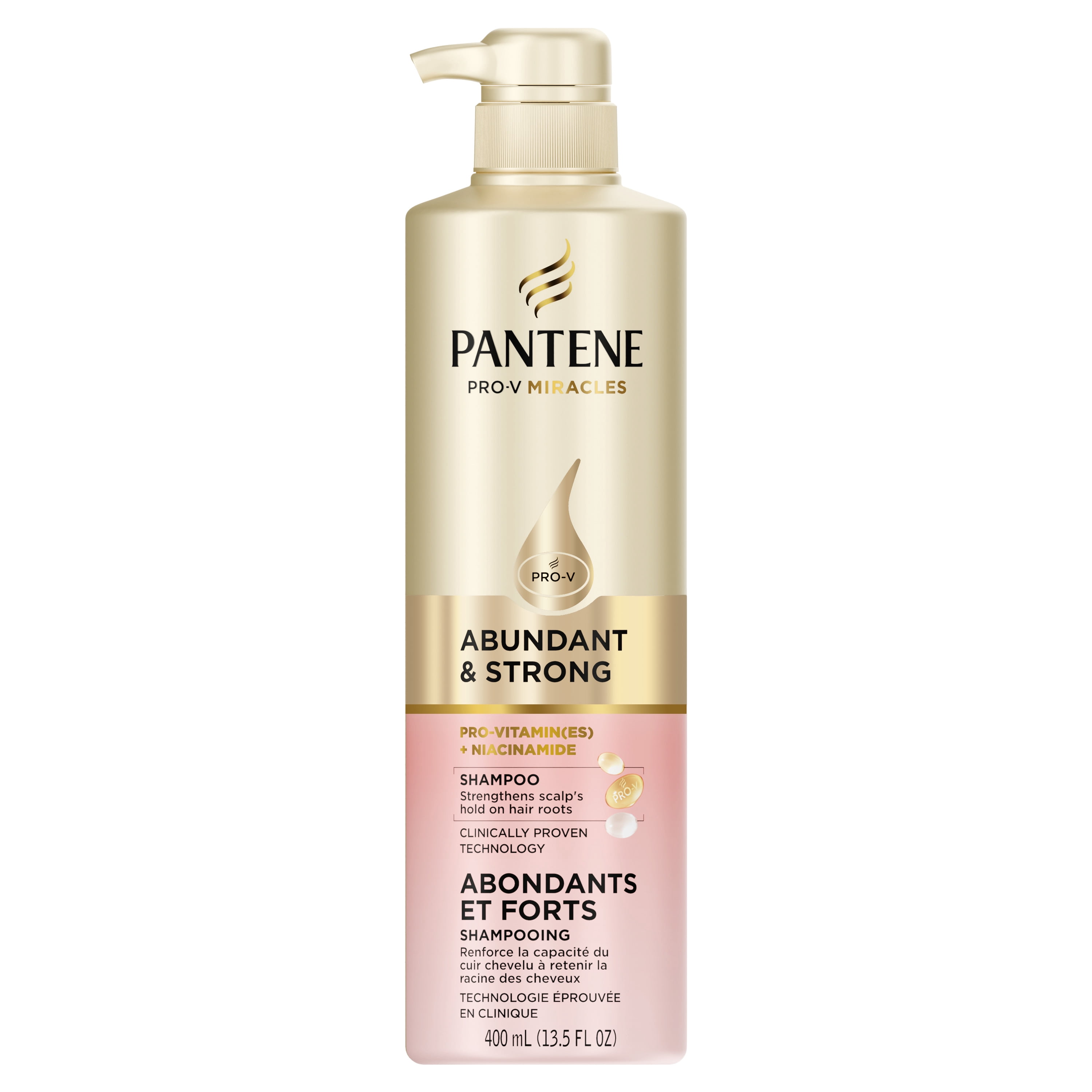 Shampooing Pantene Abondants et forts avec complexe de provitamine B5 et niacinamide