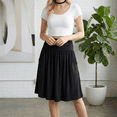 thumbnail image 4 of SOMER Skirts for Women Knee Length A-Line High Waisted Ruched Flowy Casual Midi Skirt with Pockets Spring 2026 Black, 4 of 7