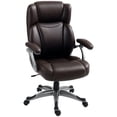 thumbnail image 3 of HOMCOM Executive Office Chair with Tilt Function, PU Leather High Back Desk Chair, Swivel Computer Chair with Adjustable Height, Brown, 3 of 10