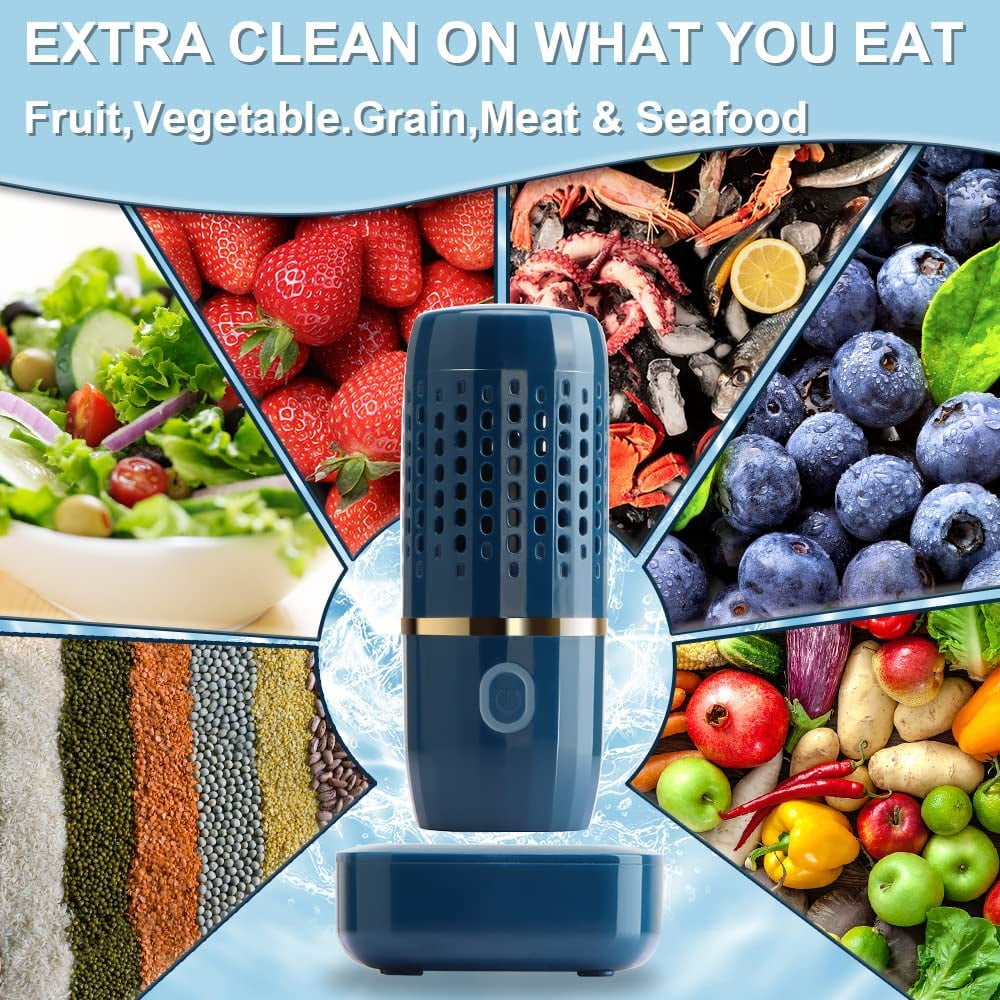 SUTENG Fruit and Vegetable Washing Machine,Kitchen Gadget Portable Fruit Cleaner Device in Water-Fruit and Vegetable Cleaner for Cleaning Fruit, Vegetable, Tableware (Green)