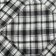 thumbnail image 6 of IYTR Men's Plaid Flannel Shirt Button Down Long Sleeve Regular-Fit Shacket Jacket Lapel Checked Casual Loose Shirts (Black,XXXXL), 6 of 7