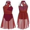 thumbnail image 1 of TiaoBug Robe Justaucorps Sans Manches pour Filles, Col Halter, Robe de Danse Ballet, Bourgogne 6, 1 of 6