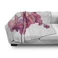 thumbnail image 3 of Orchids Soft Flannel Fleece Throw Blanket, Close-up of Pink Orchid Flowers on a Branch in Blossom, Cozy Plush for Indoor and Outdoor Use, 60" x 80", Dark Coral Peach, by Ambesonne, 3 of 6