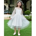 thumbnail image 4 of Oudiya Girls Dresses Contrast Mesh Long Sleeve Twirly High Low Birthday Party Formal Dress, 4 of 5