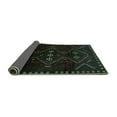 thumbnail image 2 of Ahgly Company Indoor Round Persian Turquoise Blue Traditional Area Rugs, 4' Round, 2 of 4