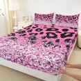 thumbnail image 5 of Homewish Pink Cheetah Print Queen Sheets for Girls, Princess Glitters Printed Queen Sheet Sets, 4 Pieces (1 Flat Sheet, 1 Fitted Sheet and 2 Pillowcases), 5 of 6