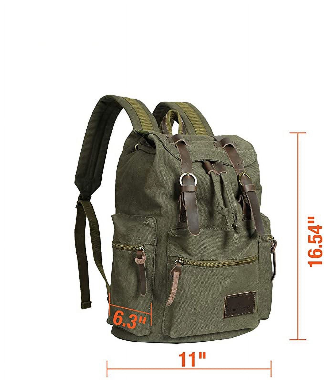 MF Studio Canvas Backpack Vintage Casual Bag Shoulder Sling Daypack Drawstring Travel Rucksack - image 2 of 7