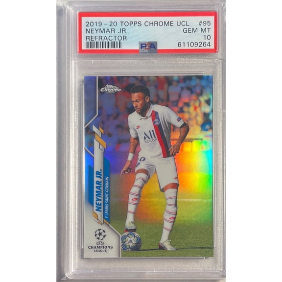 Graded 2019 Topps Chrome UEFA Champions League Neymar JR. #95 Refractor PSA 10
