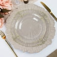 Efavormart 6 Pack 13" Round Taupe Plastic Reef Charger Plates Ruffled Rim Dinner Charger Plates ...