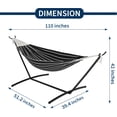thumbnail image 2 of IdealHouse Hamac Double en Coton avec Support en Acier Robuste et Résistant à la Rouille, Capacité de 450 Lb Hamac Traditionnel Tissé Portable avec Sac de Transport pour Cour Arrière, Jardin et Camping, Onyx, 2 of 6