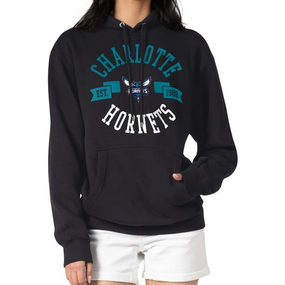 Women's G-III 4Her by Carl Banks  Black Charlotte Hornets City Pullover Hoodie