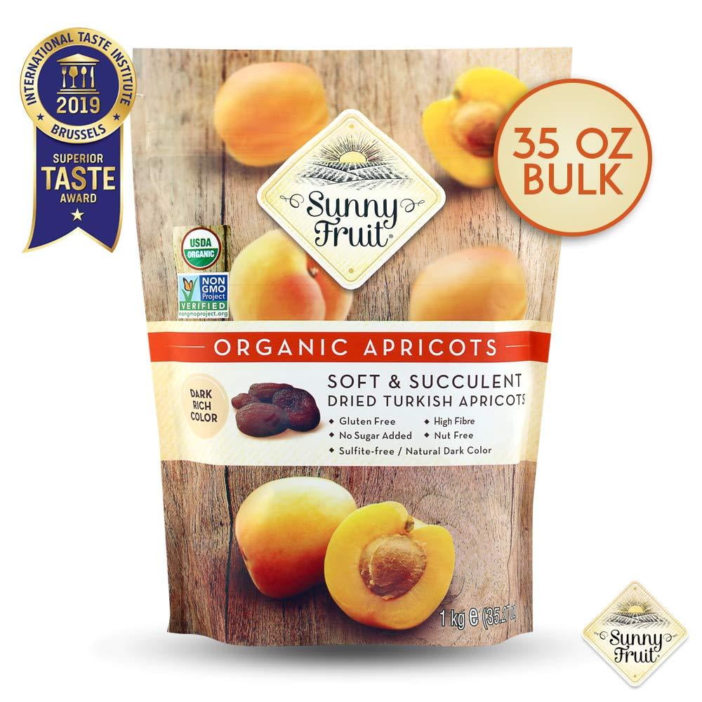 ORGANIC Turkish Dried Apricots Sunny Fruit 1kg Bulk Bag Purely