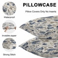 thumbnail image 5 of Navy Blue Floral Lumbar Pillow Covers 20x12 Inch Set of 2, Beige Vintage Farmhouse Botanical Leaves Waterproof Outdoor Pillow Covers, Decorative Cushion Pillowcases for Couch, Sofa, Bed, Patio, 5 of 9