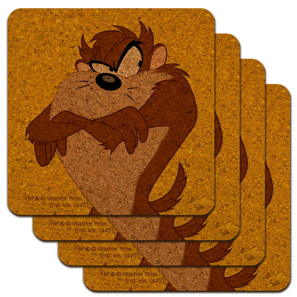 Looney Tunes Taz Low Profile Novelty Cork Coaster Set
