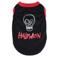 thumbnail image 1 of Chaleco para mascotas de Halloween, disfraz de cachorro de perro con estampado de dibujos animados, ropa suave y cómoda (negro, XS), 1 of 12