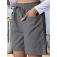 thumbnail image 4 of Omen Casual Shorts Drawstring Comfy Elastic Waist Shorts Summer Pull on Short with Pockets Grey M, 4 of 7