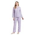 thumbnail image 4 of GLOBAL 100% Cotton Comfy Flannel Pajamas for Women 2-Piece Warm and Cozy Pj Set of Loungewear Button Front Top Pants, Size M, 4 of 5