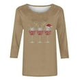 thumbnail image 3 of VKOYWKM Christmas Tops for Women Funny Christmas Wine Glass Print Fall T-Shirts 3/4 Sleeve Casual Crew Neck Xmas Tunic Top, 3 of 3
