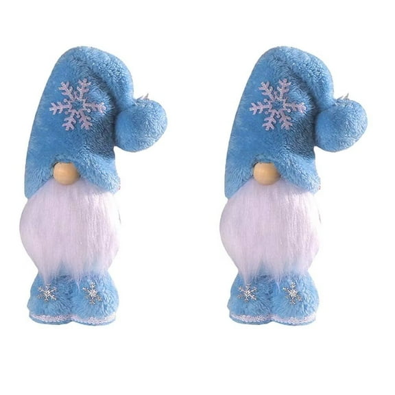 AmaMary 2Pcs Christmas Plush Gnomes Winter Decorations Handmade Elf Snowflake Gnome Statue Home Kitchen Farmhouse Tiered Tray Holiday Party Scandinavian Tomte