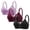 Black,Red,Light Purple, variant on Women's Full Coverage 3 Pack Supportive Adjustable Straps Comfortable T-Shirt Bra