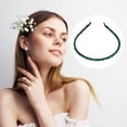 thumbnail image 6 of Unique Bargains 1 Pcs Hairband for Women Rhinestone Hair Hoop Headband 0.24 Inch Wide Green, 6 of 7