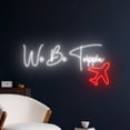 thumbnail image 3 of Handmadetneonsign We Be Trippin Neon Sign, Airplane Neon Led Wall Art Decor, Travel Wall Decor, 3 of 5