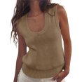thumbnail image 2 of Womens Summer Sweater Vest Sleeveless Ribbed Knit Tank Tops Going Out Casual Basic Scoop Neck Tshirt, 2 of 6