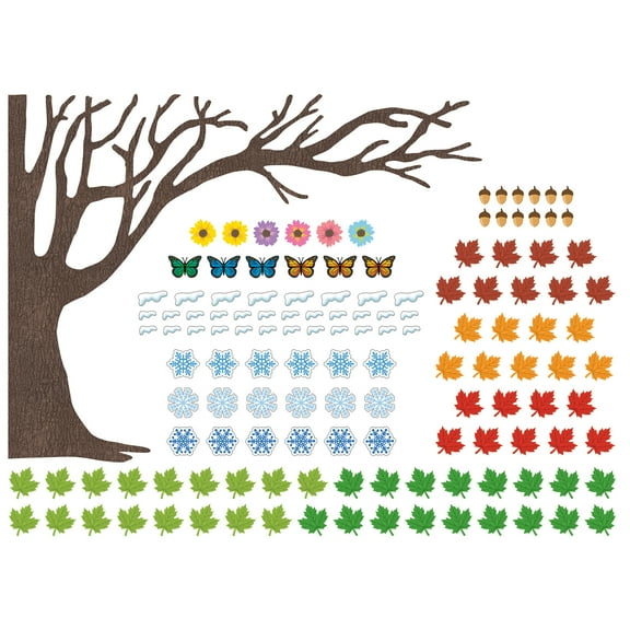 Teacher Created Resources Tree for All Seasons Bulletin Board Set, 144 Pieces